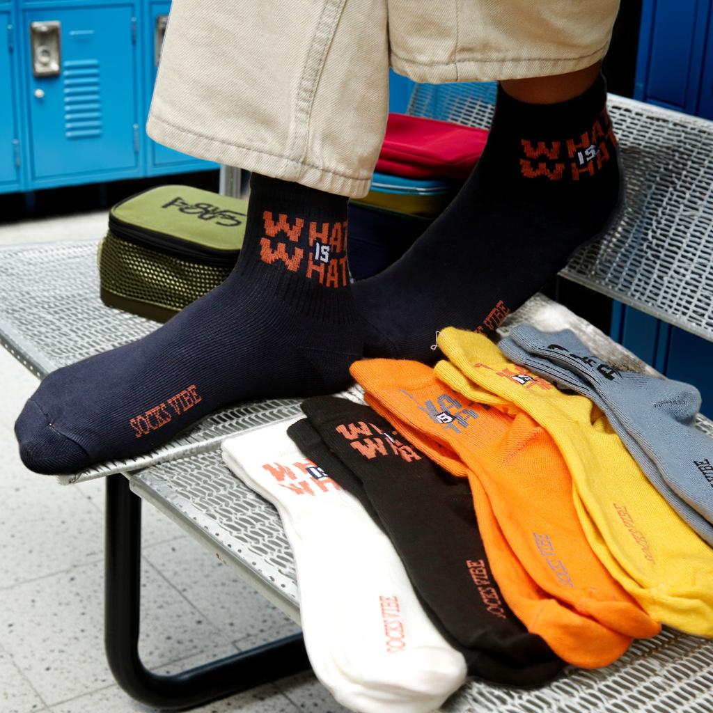 Bamboo Crew Socks for Men & Women – Graphic “What Is What” Design