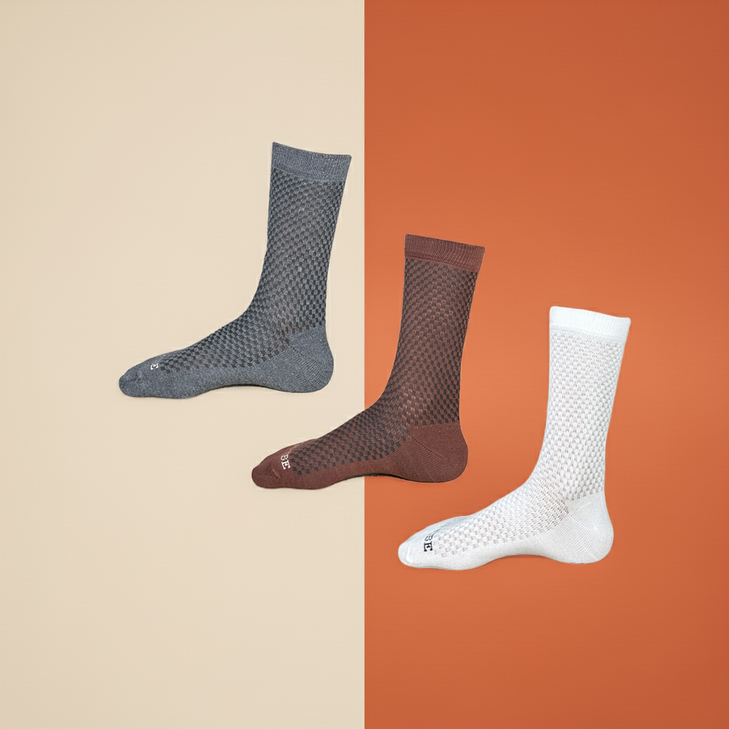 Premium Pattern Crew Socks – 3 Pair Pack | Soft, Breathable & All-Day Comfort