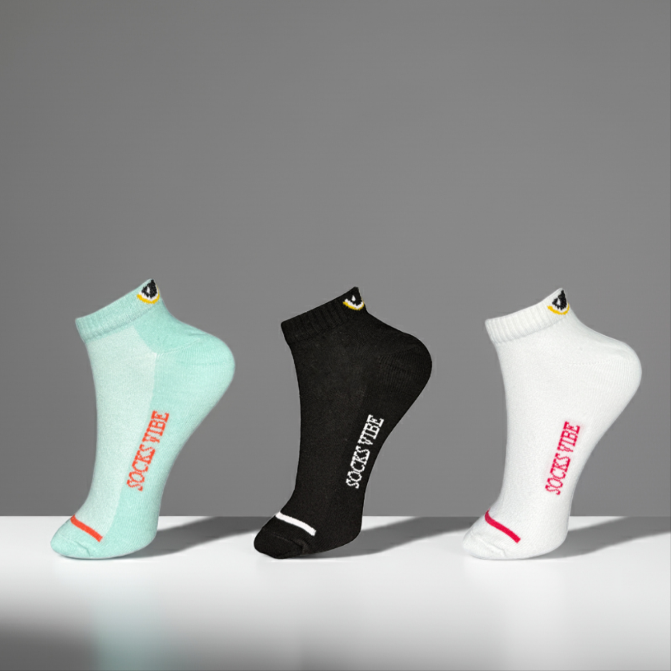 Color Pop Ankle Unisex Socks – 3 Pair Pack | Soft, Stylish & Everyday Comfort