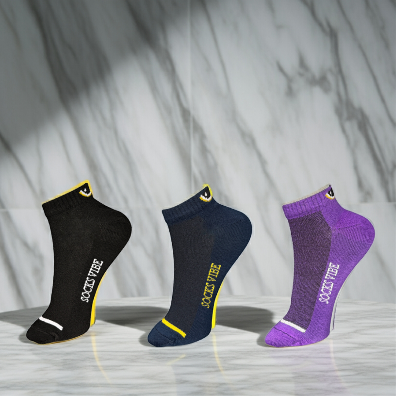 Color Pop Ankle Unisex Socks – 3 Pair Pack | Soft, Stylish & Everyday Comfort