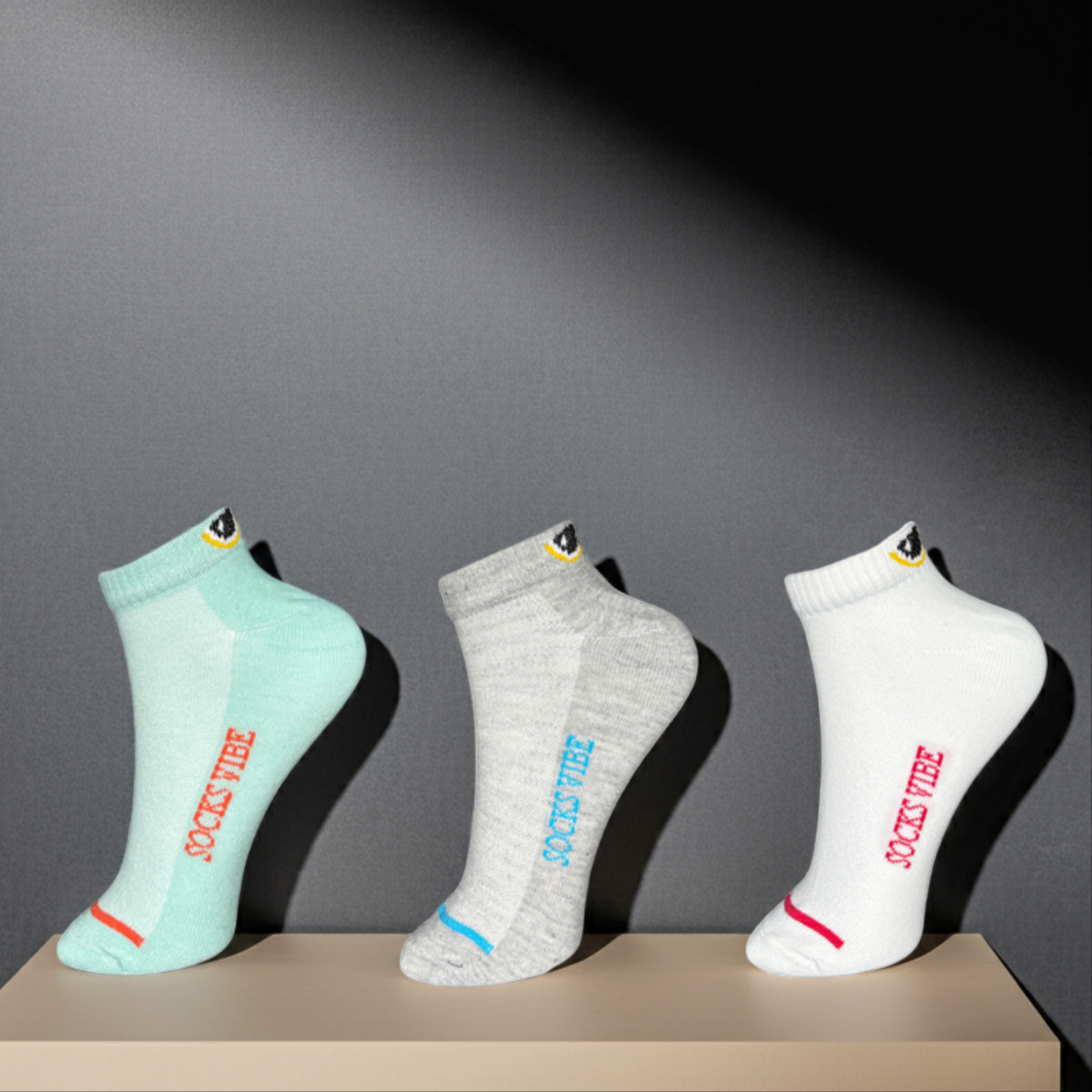 Color Pop Ankle Unisex Socks – 3 Pair Pack | Soft, Stylish & Everyday Comfort