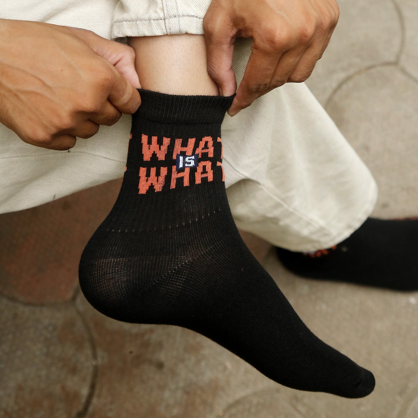 Bamboo Crew Socks for Men & Women – Graphic “What Is What” Design