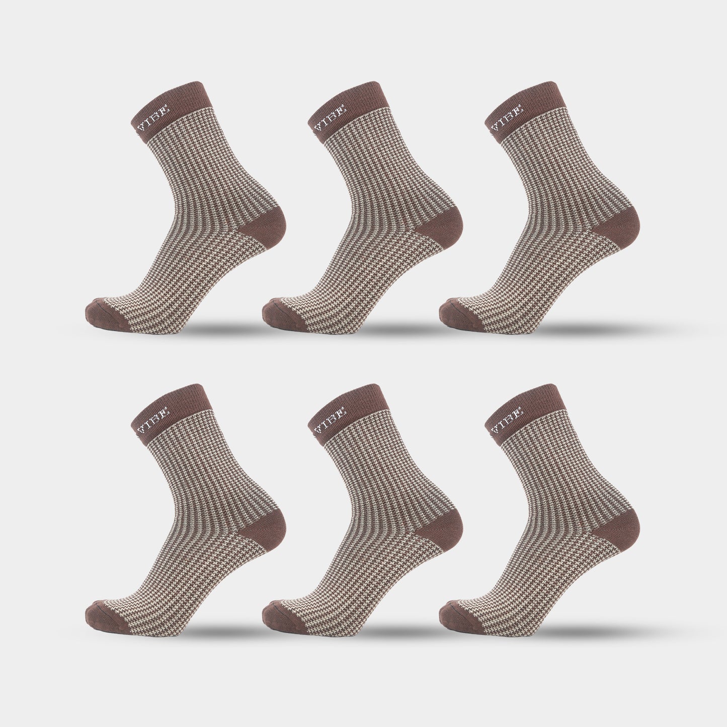 Premium Bamboo Houndstooth Socks for Men – Pack of 6