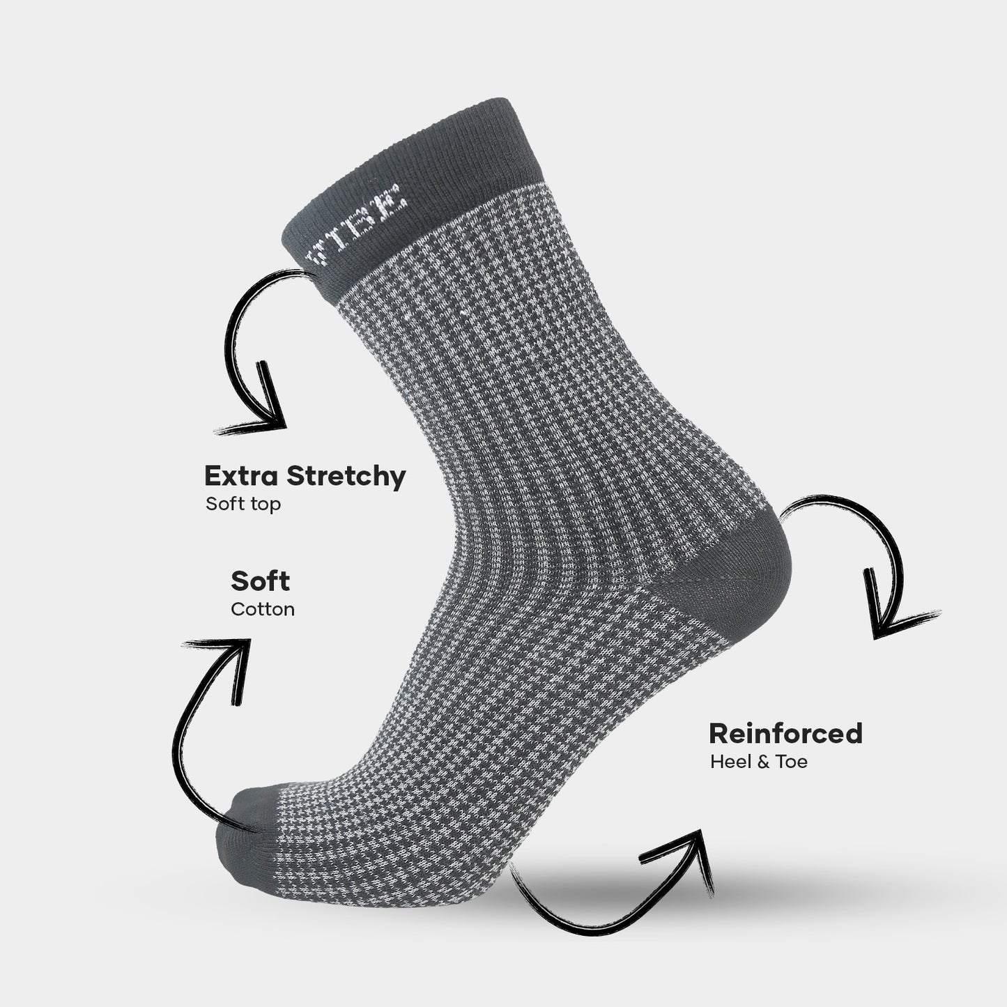 Premium Bamboo Houndstooth Socks for Men – Pack of 6
