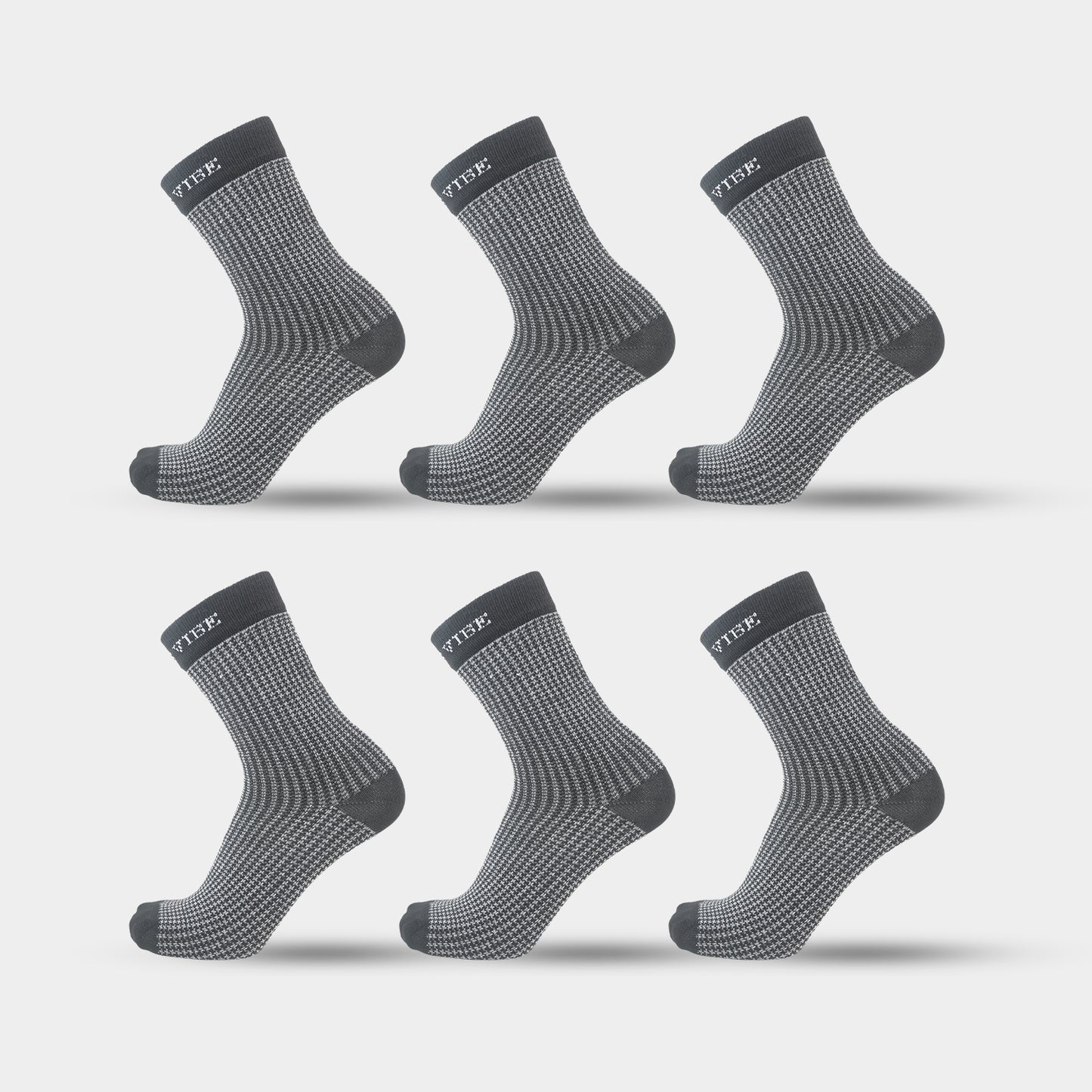 Premium Bamboo Houndstooth Socks for Men – Pack of 6