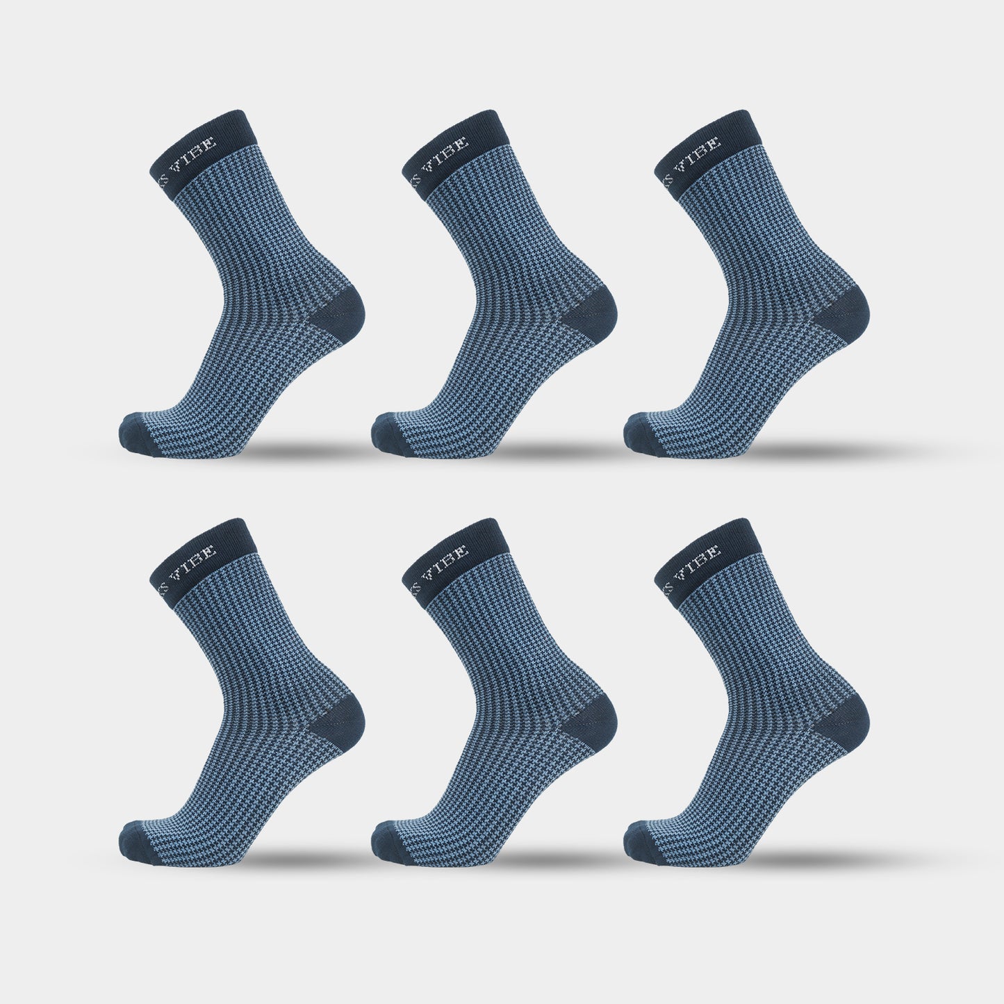 Premium Bamboo Houndstooth Socks for Men – Pack of 6