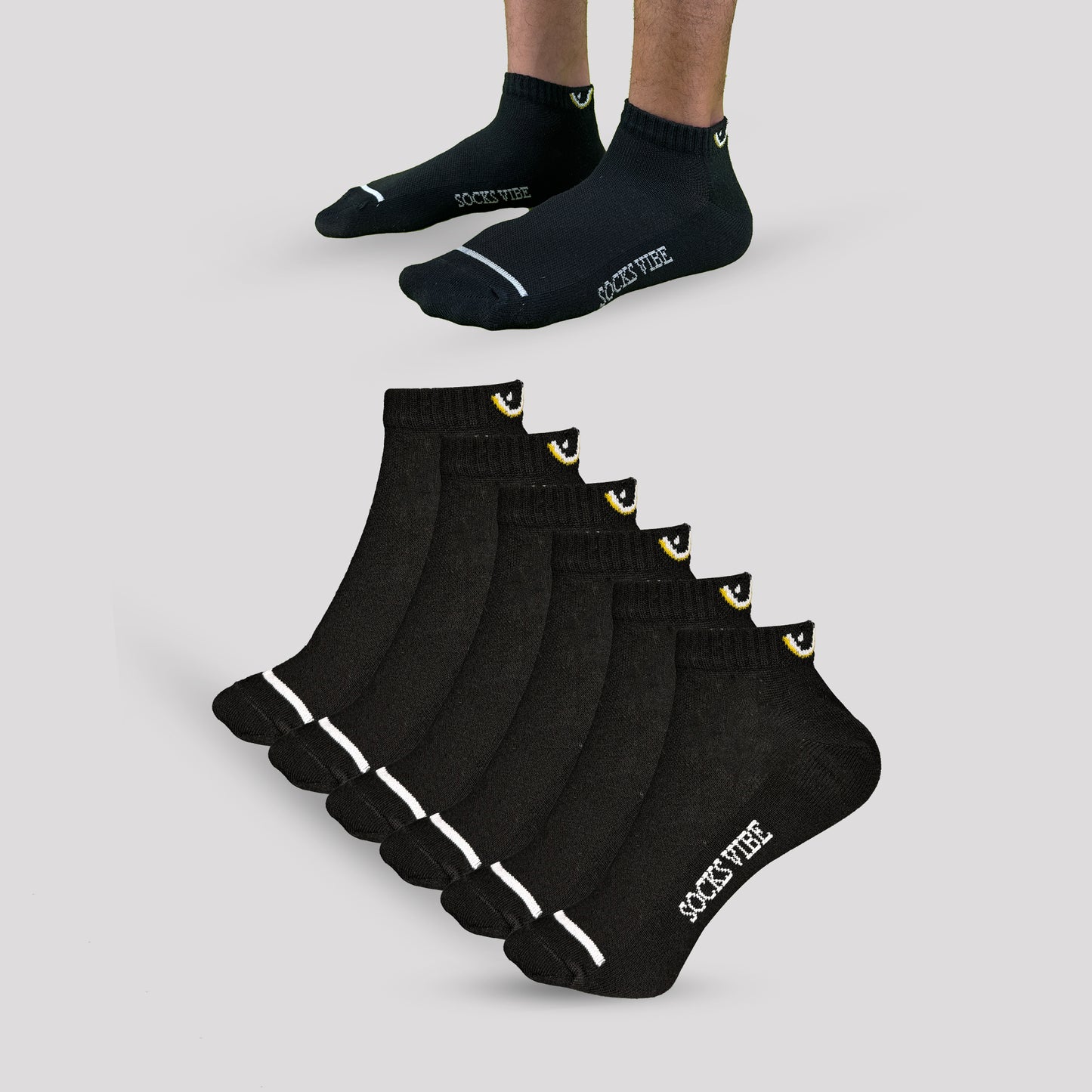 Premium Cotton Black Socks – Unisex Fit, Sweat-Free & Stretchable