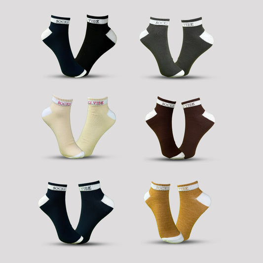 DailyWear Cotton Ankle Socks – All-Day Freshness (Pack of 6)