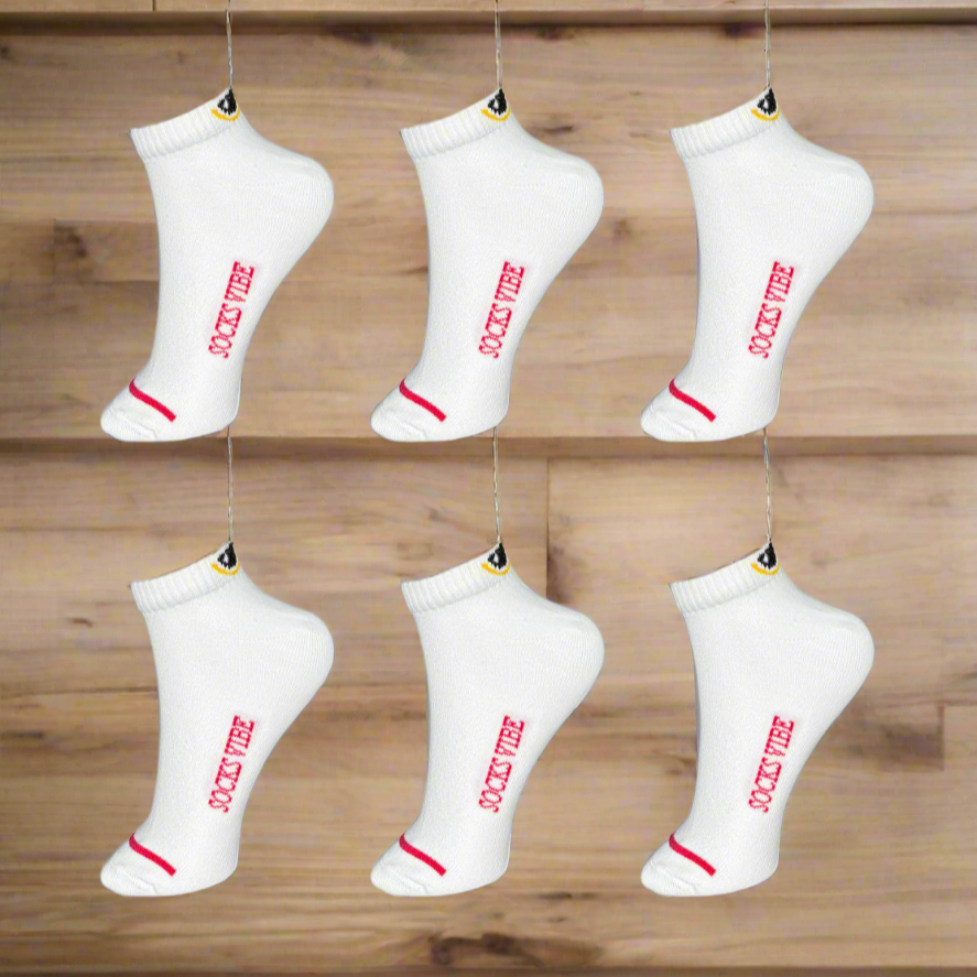 Socks Vibe Signature Whites – 6 Pairs of Pure Comfort