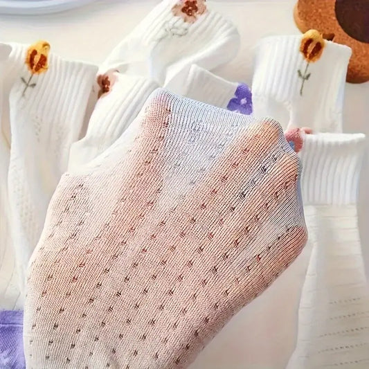 Floral Bamboo Women Socks – Super Soft, Stylish & Eco-Friendly, Set of 6