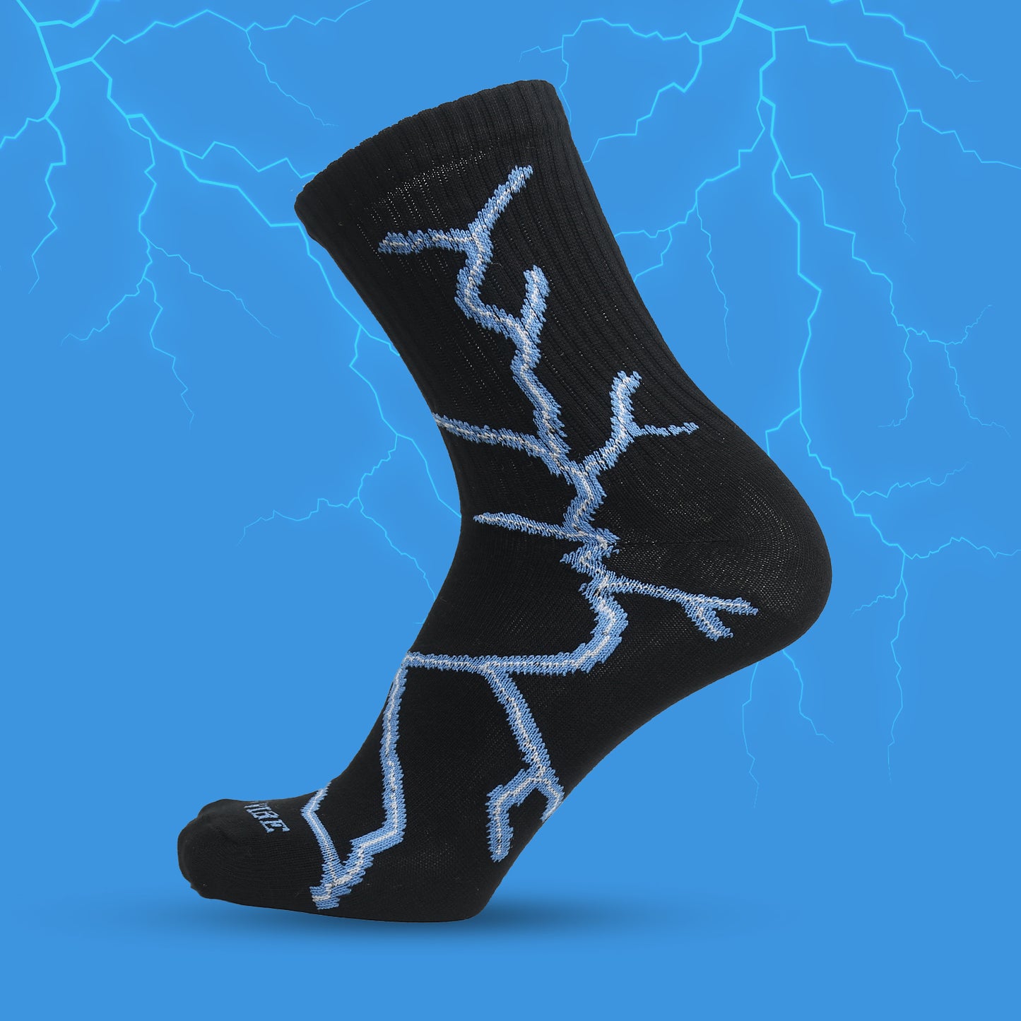 Lightning Strike Crew Socks – Bold Electric Pattern for Everyday Style