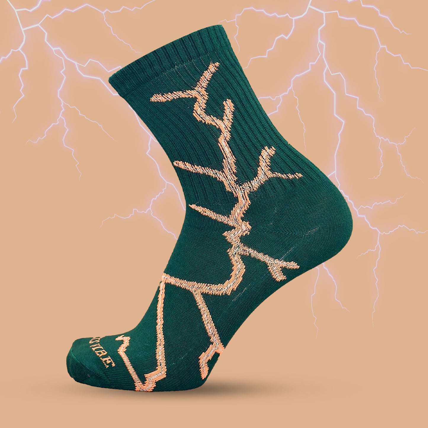 Lightning Strike Crew Socks – Bold Electric Pattern for Everyday Style