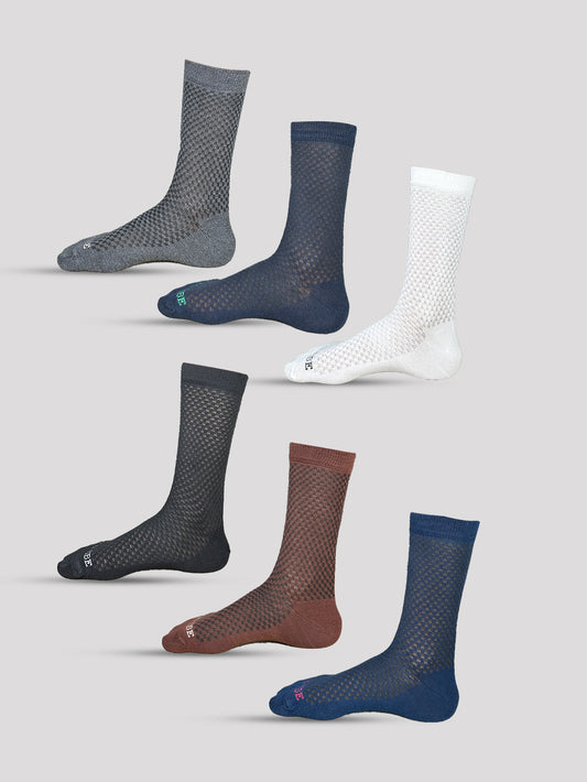 Socks Vibe GridFlex Series – Men’s Textured Crew Socks (Pack of 6)