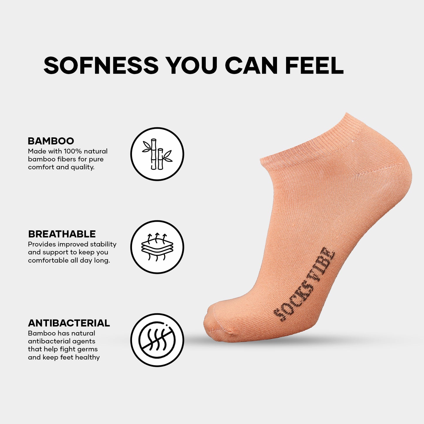 Blissful Pastels – 6 Pair Bamboo Ankle Socks for Women | Soft, Fresh & Stylish Comfort