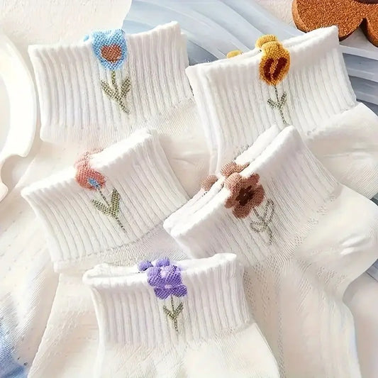 Floral Bamboo Women Socks – Super Soft, Stylish & Eco-Friendly, Set of 6