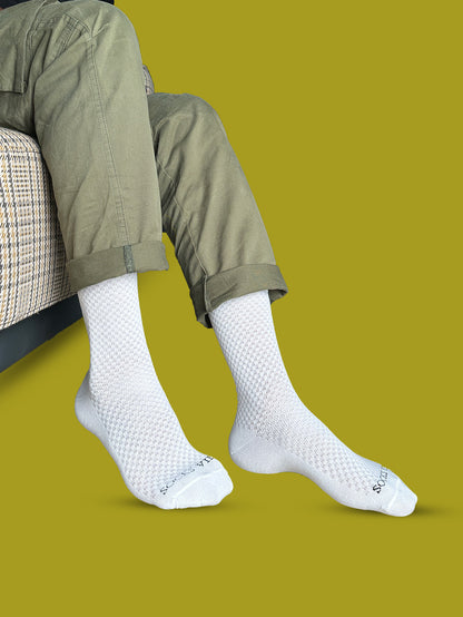 Socks Vibe GridFlex Series – Men’s Textured Crew Socks (Pack of 6)