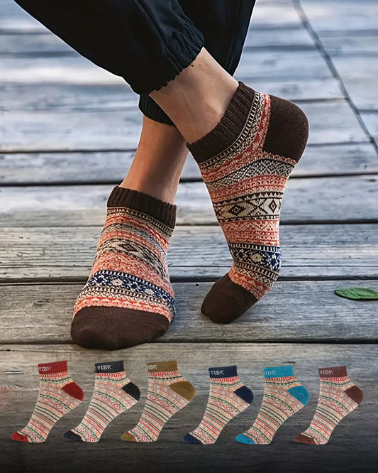 Vibrant Cotton Socks for Women – Soft, Stylish & Comfortable (6 Pairs)