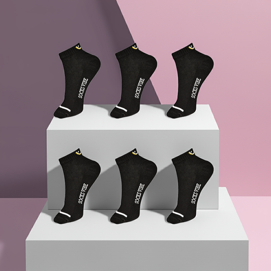Premium Cotton Black Socks – Unisex Fit, Sweat-Free & Stretchable