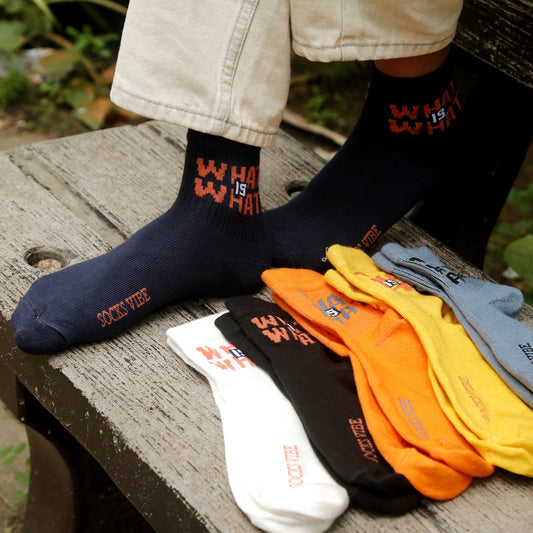 Bamboo Crew Socks for Men & Women – Graphic “What Is What” Design