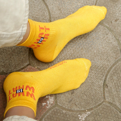 Bamboo Crew Socks for Men & Women – Graphic “What Is What” Design