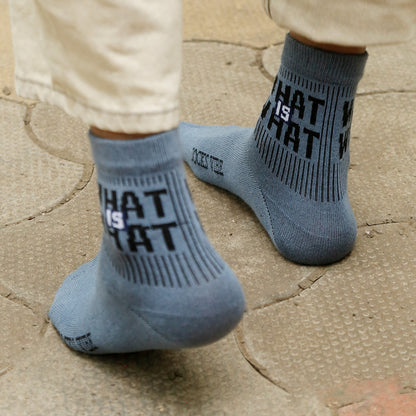 Bamboo Crew Socks for Men & Women – Graphic “What Is What” Design
