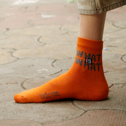Bamboo Crew Socks for Men & Women – Graphic “What Is What” Design
