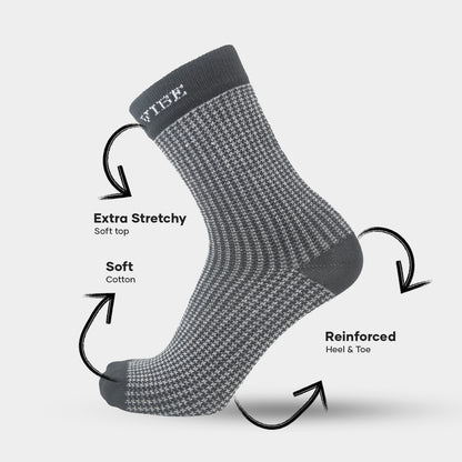 Premium Bamboo Houndstooth Socks for Men – Pack of 6