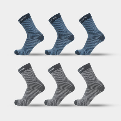 Premium Bamboo Houndstooth Socks for Men – Pack of 6