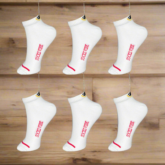 Socks Vibe Signature Whites – 6 Pairs of Pure Comfort