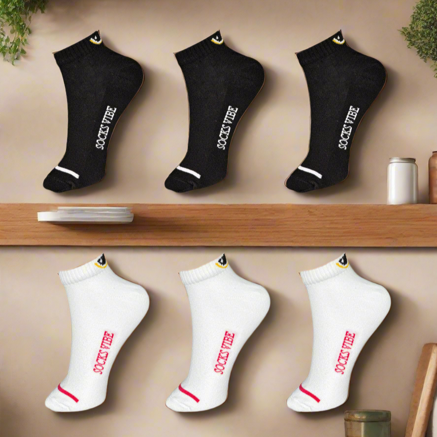 Ultra Comfort Ankle Socks – Soft Grip & Breathable, Pack of 6