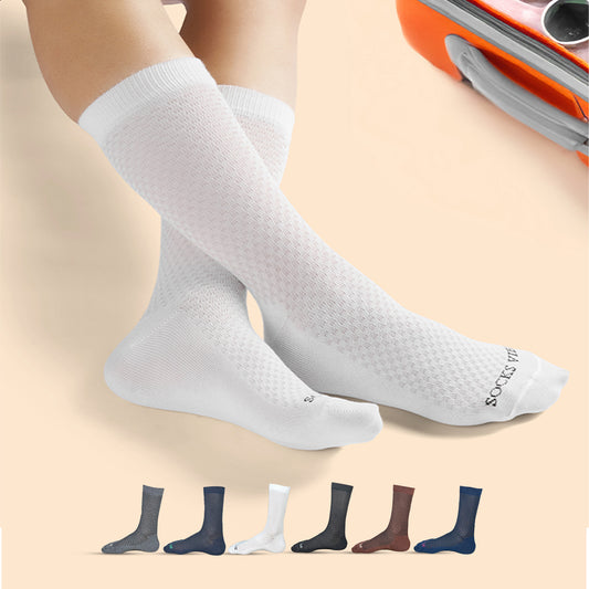Socks Vibe GridFlex Series – Men’s Textured Crew Socks (Pack of 6)