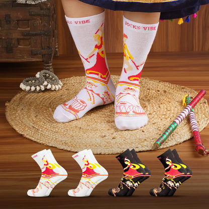 Garba Special Festive Unisex Socks – Navratri Edition Pack of 4