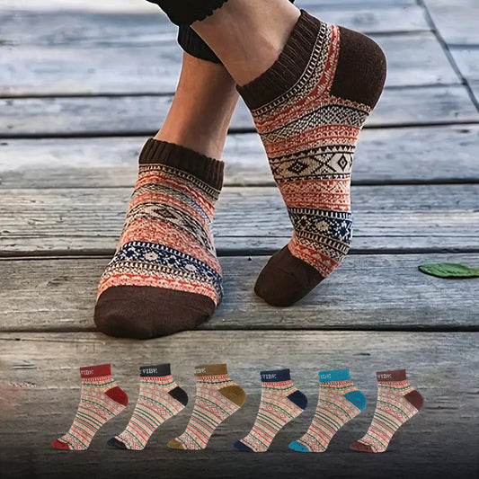 Vibrant Cotton Socks for Women – Soft, Stylish & Comfortable (6 Pairs)