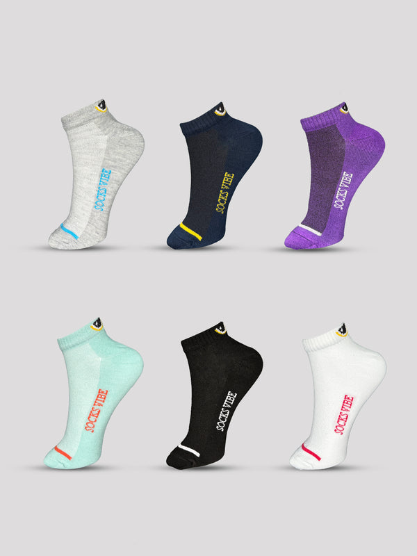 UrbanPlay Cotton Socks by Socks Vibe – Sporty Style Ankle (6 Pairs)