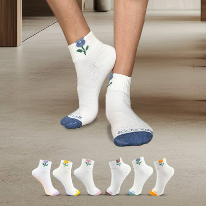 Floral Bamboo Women Socks – Super Soft, Stylish & Eco-Friendly, Set of 6