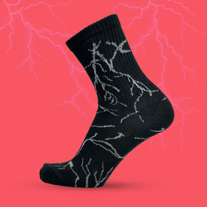 Lightning Strike Crew Socks – Bold Electric Pattern for Everyday Style